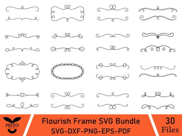 Flourish Frame SVG Bundle