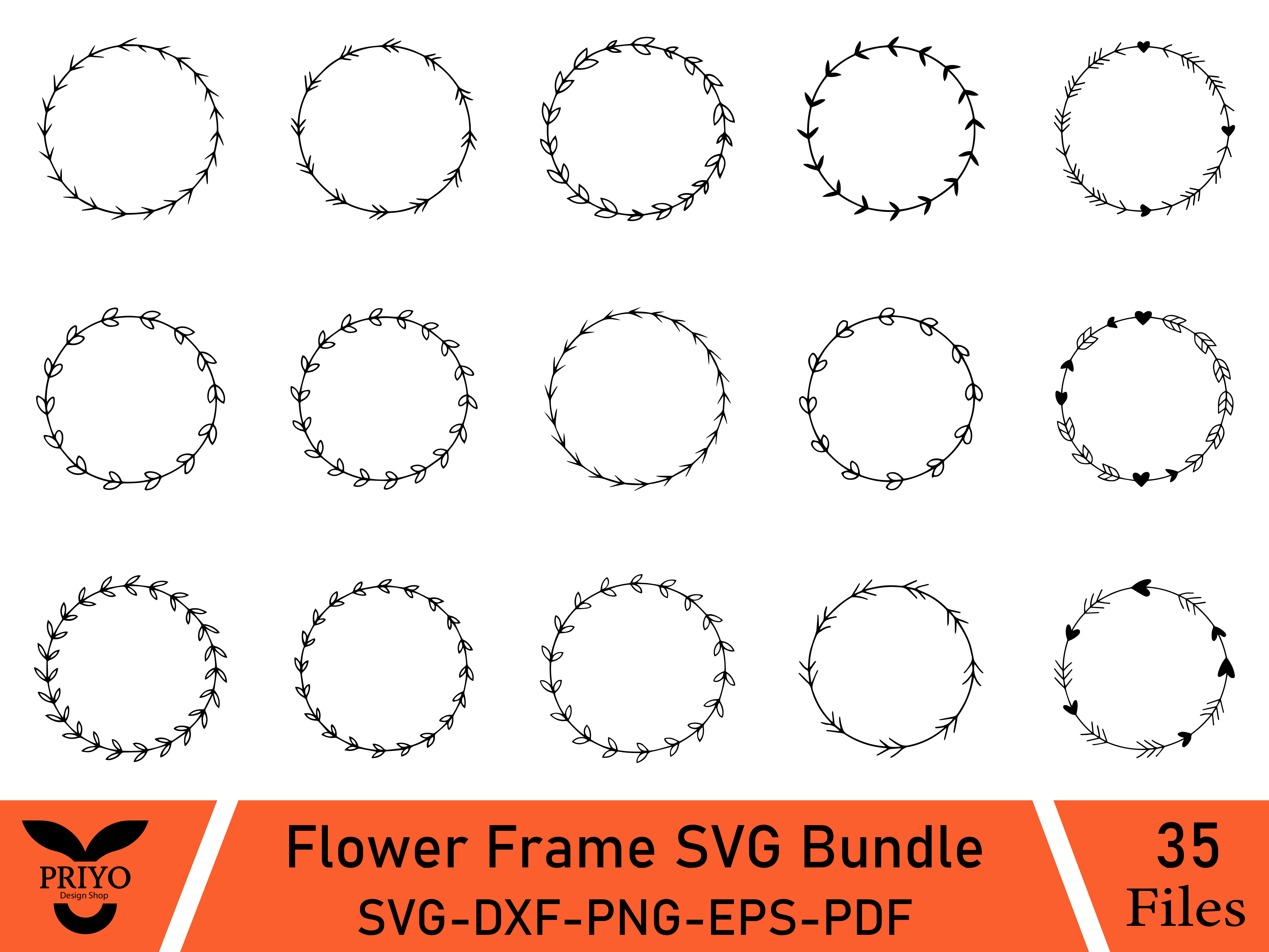 Flower Frame SVG Bundle