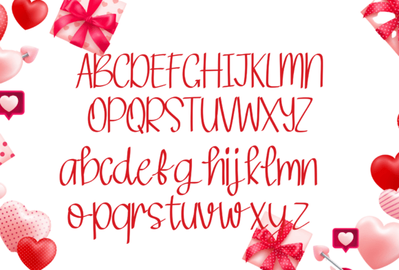 Heart Sprinkle Font PNG with transparent background - Preview 1