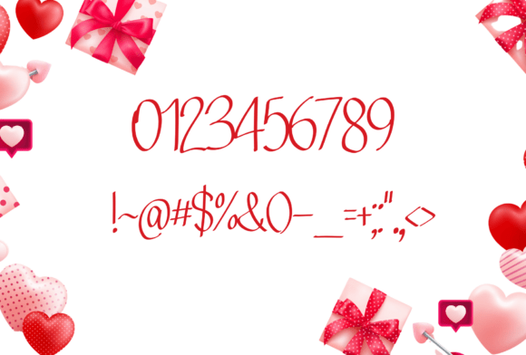 Heart Sprinkle Font PNG with transparent background - Preview 2