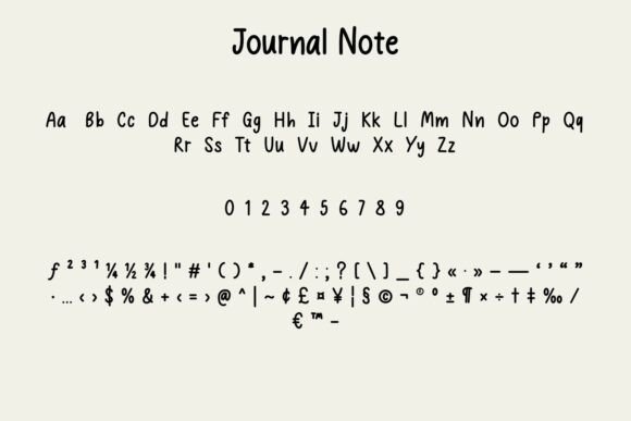 Journal Note Font PNG with transparent background - Preview 3