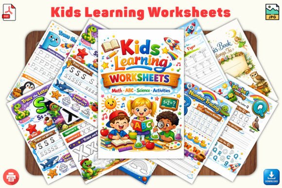 Kids Learning Worksheets Graphic by KDPLab · Creative Fabrica