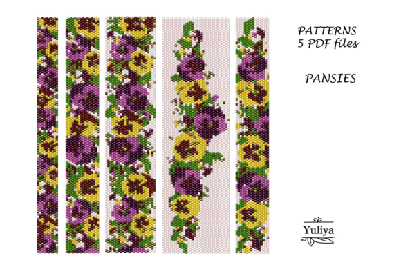 Peyote Bracelet Pattern Pansies PDF