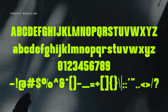 Pocity Font font preview - 1