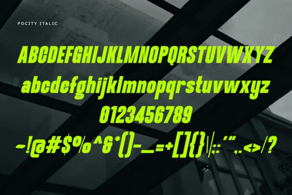 Pocity Font font preview - 3