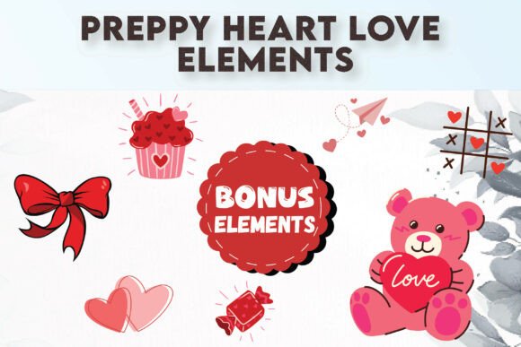 Preppy Heart Love Font PNG with transparent background - Preview 4
