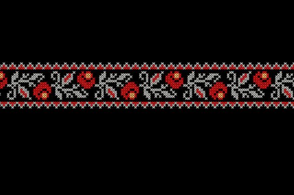Roses Cross Sttich Border Embroidery
