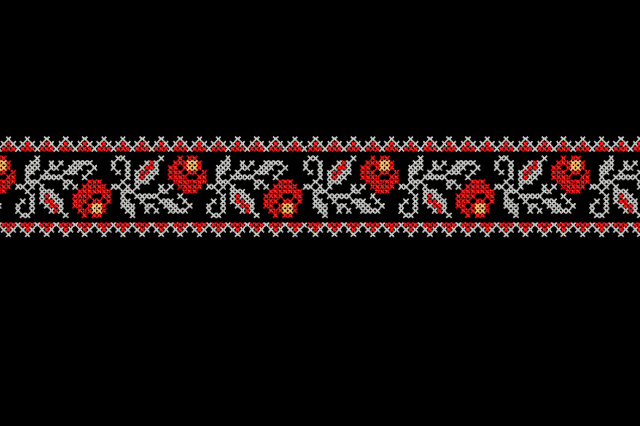 Roses Cross Sttich Border Embroidery