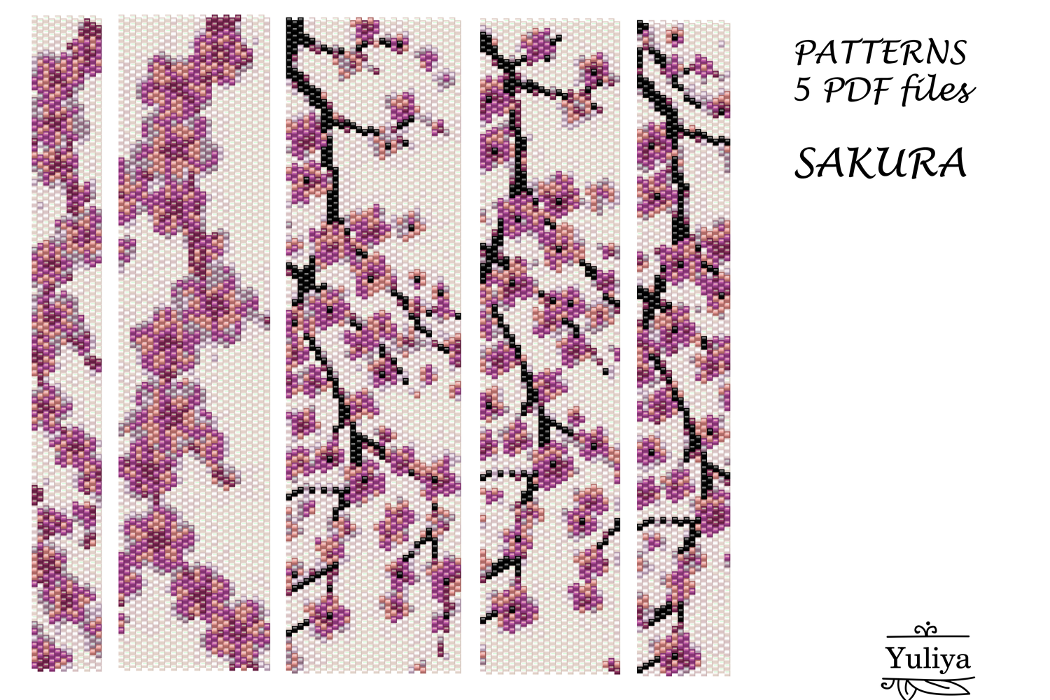 Sakura Peyote Bracelet Bead Pattern PDF