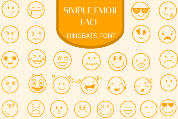Preview of Simple Emoji Faces dingbat font