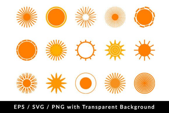Sun Icon Set Collection SVG EPS PNG