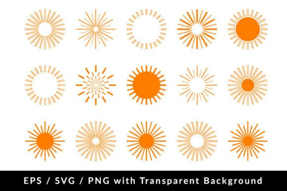 Sun Icon Set Collection SVG EPS PNG