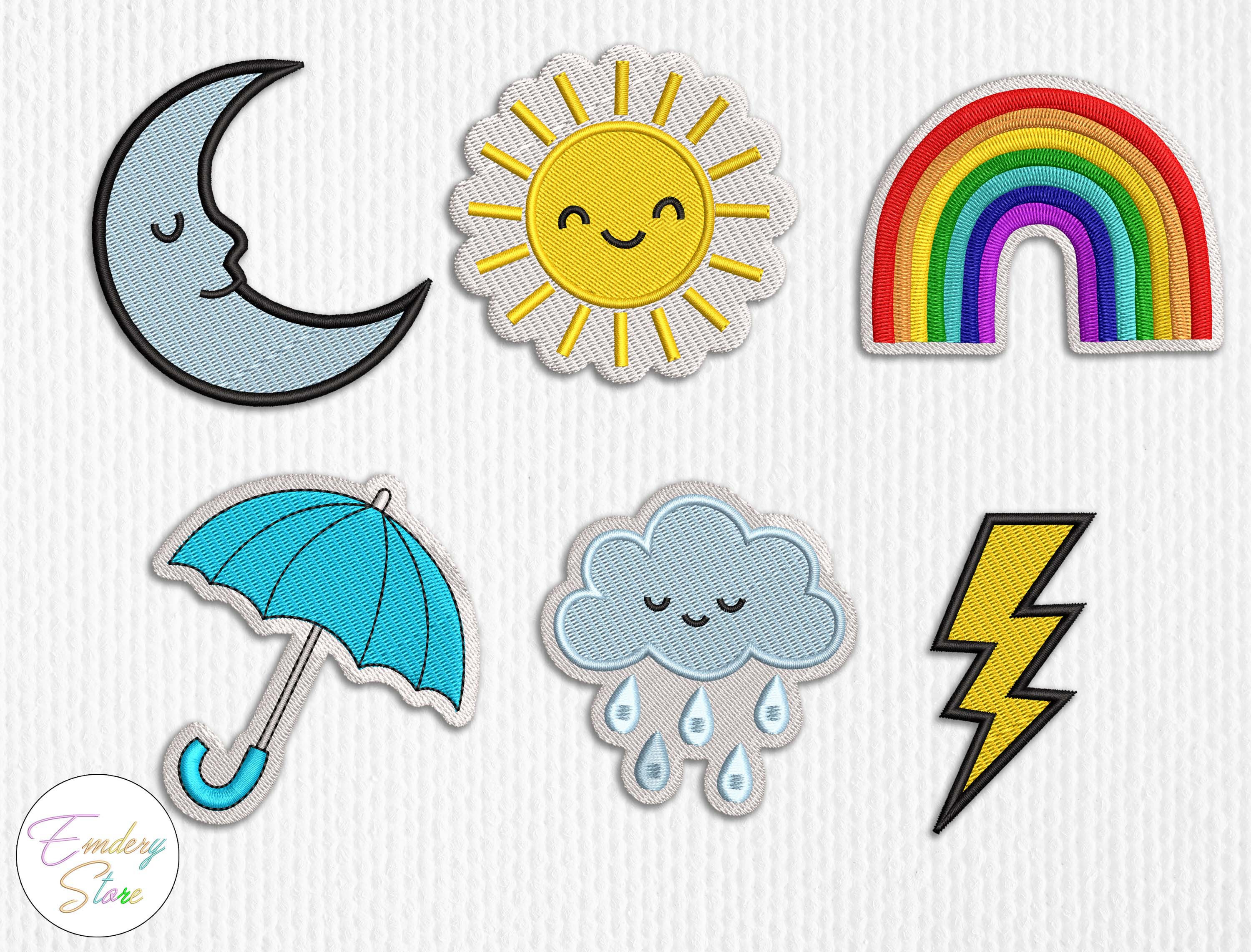 Weather Embroidered Patches Set
