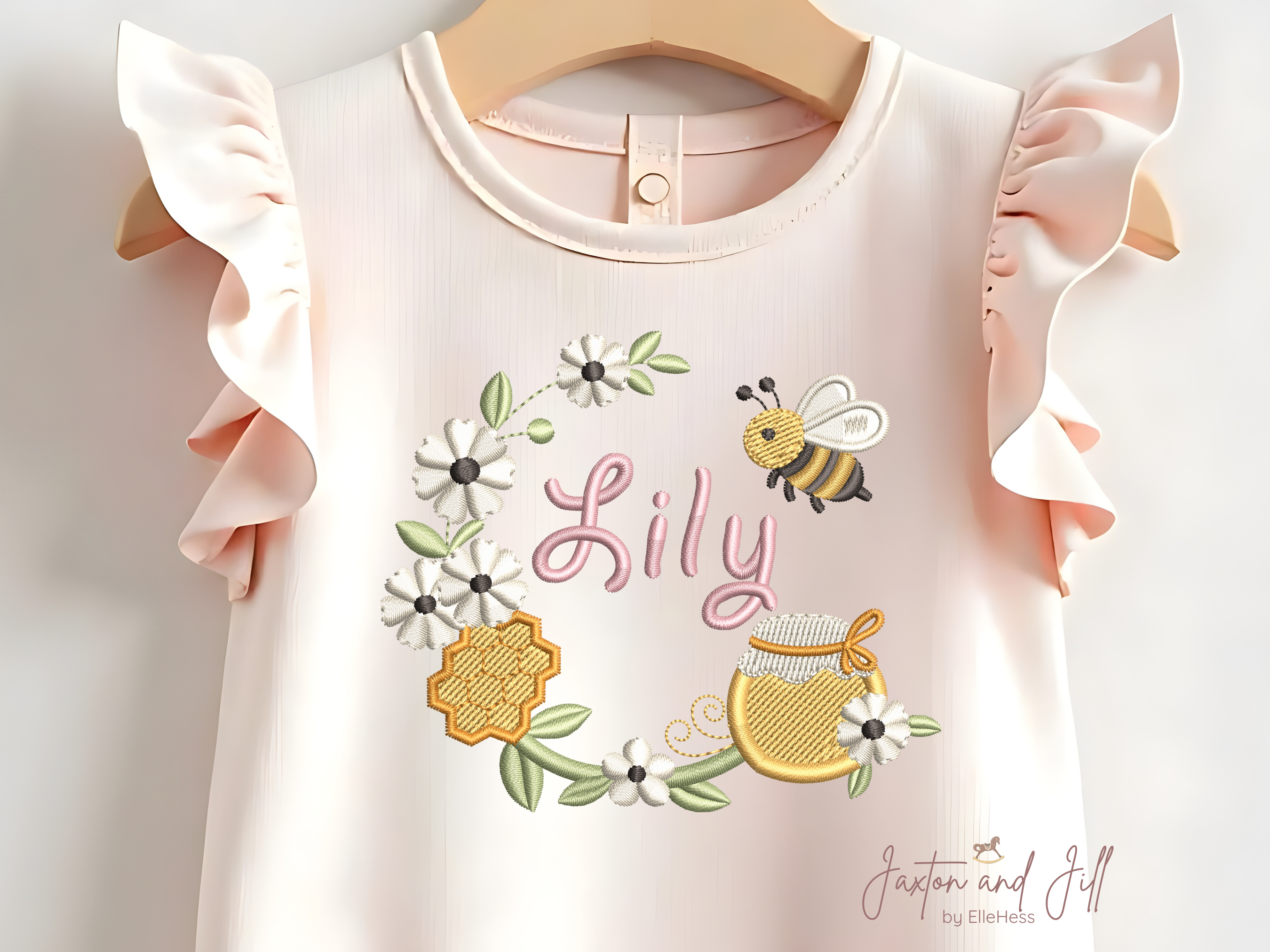 Bee Wreath Embroidery Design Honeybee