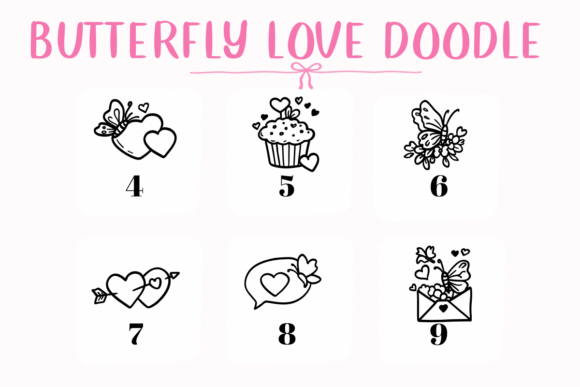 Butterfly Love Doodle Font - Preview 3