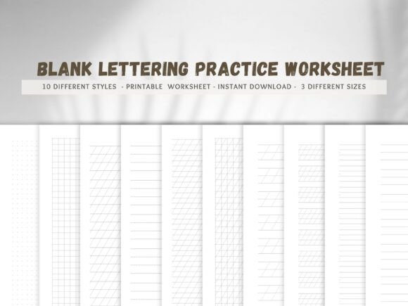 Calligraphy Practice Sheets: Blank Sheet