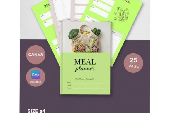Editable Meal Planner Canva Template