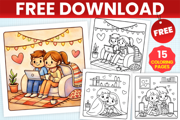 Hygge Love Free Adult Coloring Pages