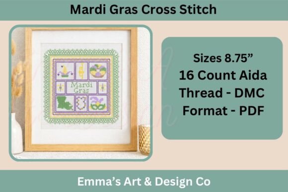 Mardi Gras Sampler Cross Stitch Pattern