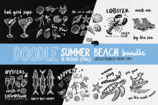 Summer Beach Doodle PNG Bundle Graphic by Lazy Cat · Creative Fabrica