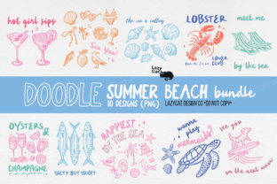 Summer Beach Doodle PNG Bundle Graphic by Lazy Cat · Creative Fabrica