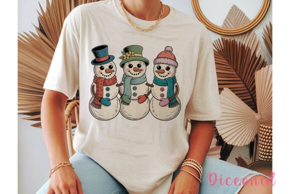 Three Cute Snowmen Friends PNG Clipart Graphic Illustrations By Diceenid