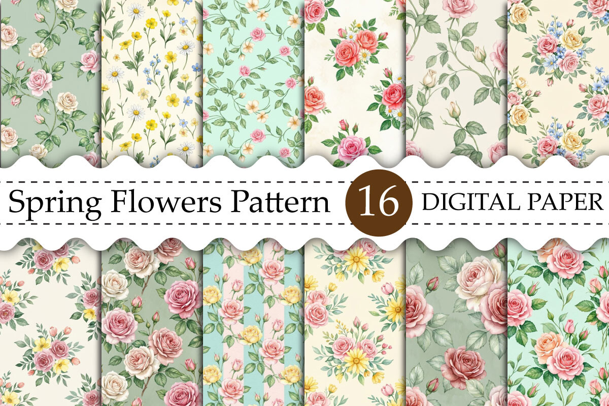 Watercolor Spring Flower Seamless Graphic by Ak Artwork · Creative Fabrica