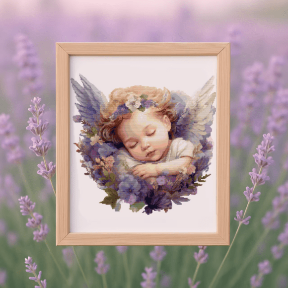 🪻Baby Lavender Angel Cross Stitch