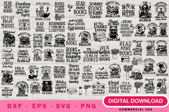 Book Lover Reading SVG Bundle