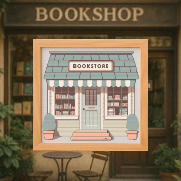📚Bookstore Shop Front Cross Stitch