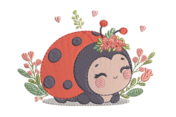 Cute Ladybug Embroidery Design