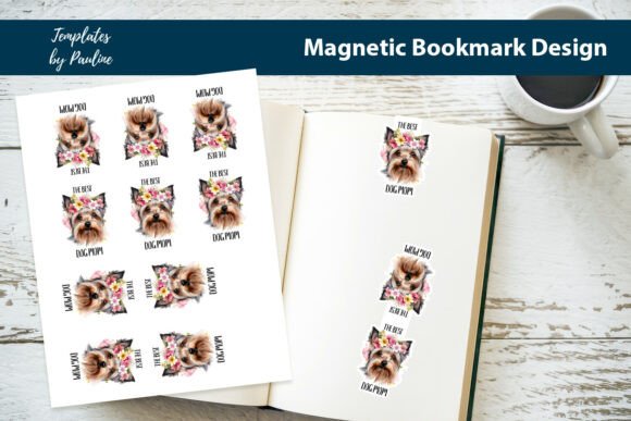 Yorkshire terrier magnetic bookmark SVG for Glowforge keychain laser engraving