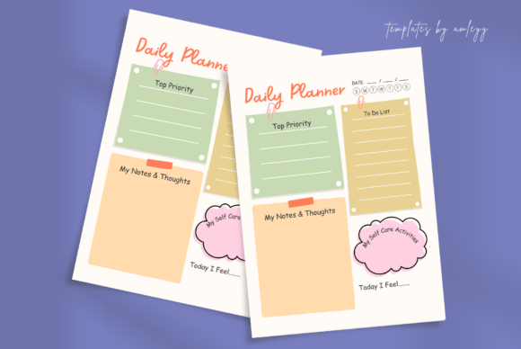 Free Cute Daily Planner Canva Template Graphics