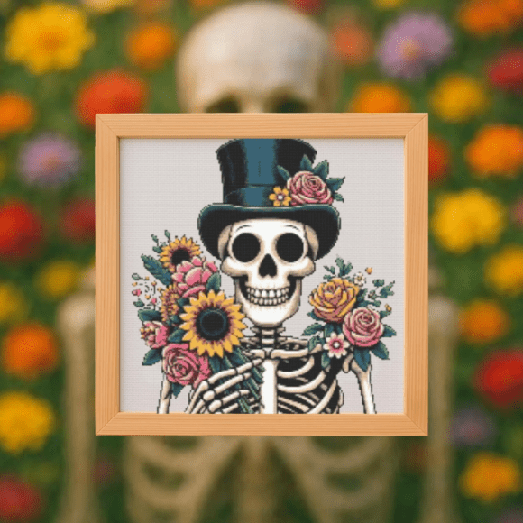 💀Floral Skeleton Cross Stitch Pattern!
