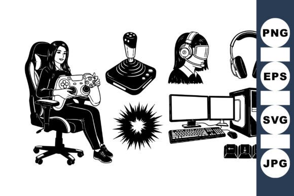 Gaming Fan Vector Gaming Gear Vector Set Graphic by DesignVectx · Creative Fabrica