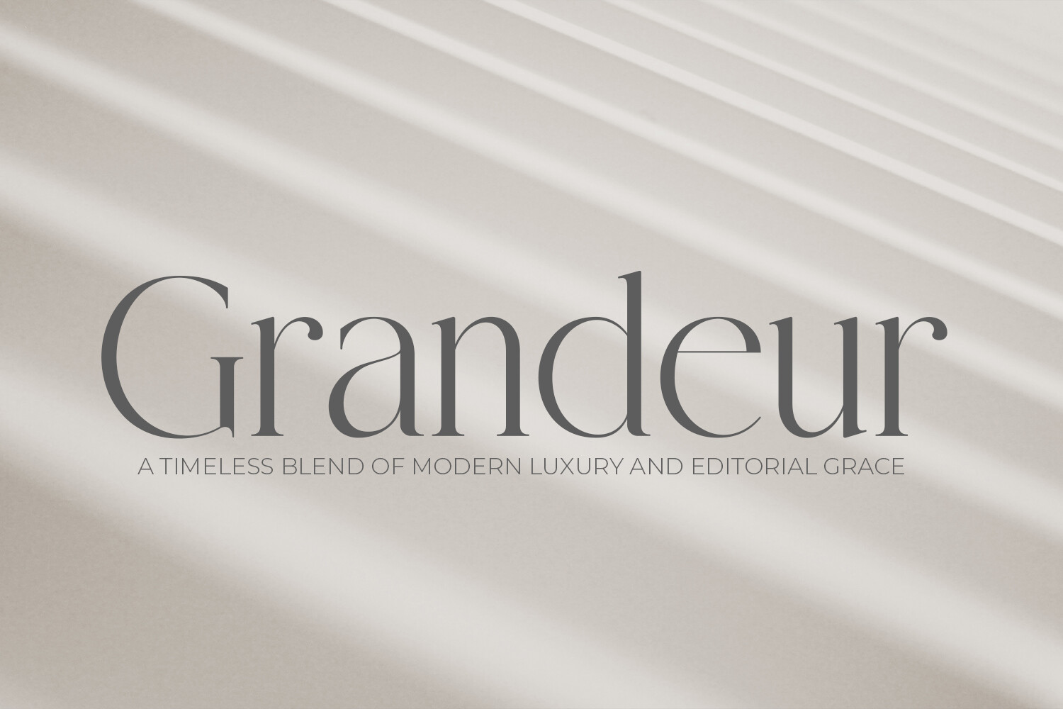 Grandeur Elegant Classic Serif font preview, refined serif for brochure headings