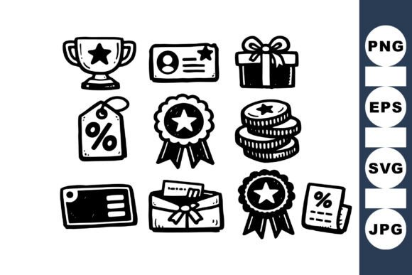 Hand Drawn Rewards Icon Set