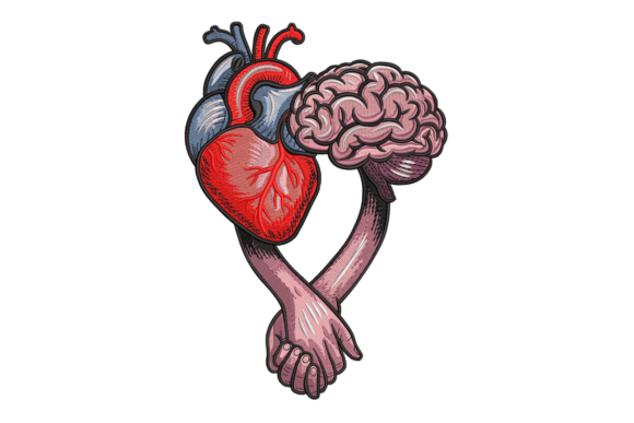 Heart & Brain Holding Hands