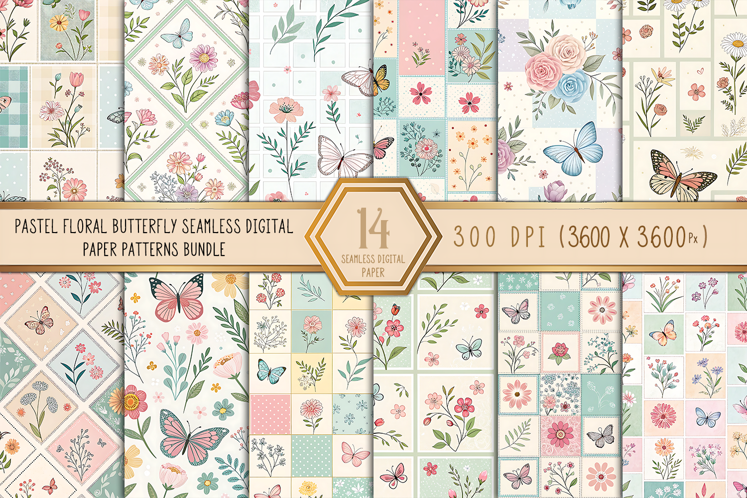 Pastel Floral Butterfly Seamless Pattern Graphic by Craftfiles-SVG ...