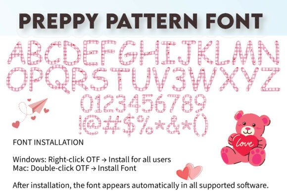 Preppy Pattern Font PNG with transparent background - Preview 3