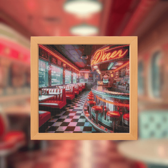 🍽️Retro Diner Front Cross Stitch
