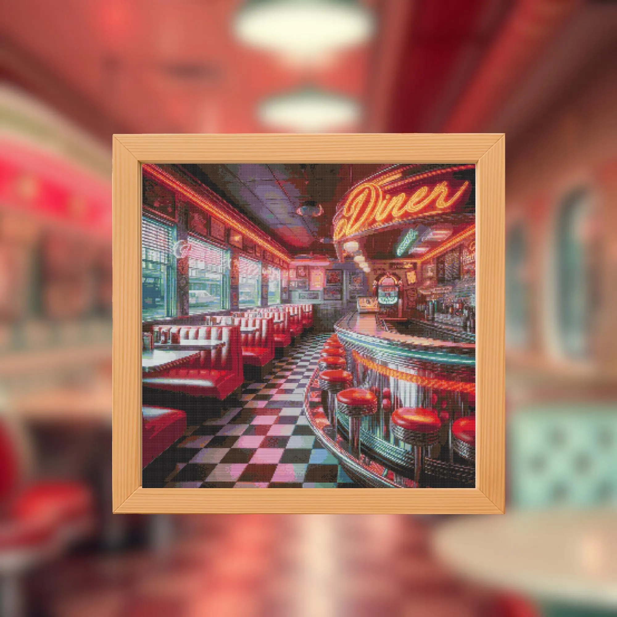 🍽️Retro Diner Front Cross Stitch