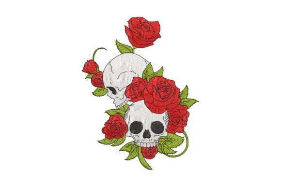 Skull Head Skeleton Rose