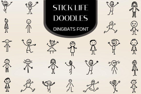 Preview of Stick Life Doodles dingbat font