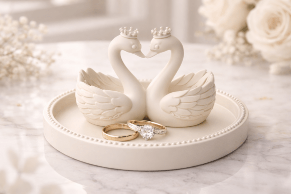 Swan Wedding Ring Dish STL 3D Printing By SUPI3D