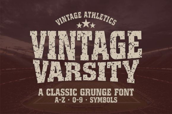 Preview specimen of Vintage Varsity display font