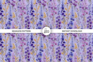 Watercolor Purple Flowers Digital Paper Graphic by Pattern Universe ...