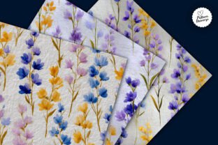 Watercolor Purple Flowers Digital Paper Graphic by Pattern Universe ...