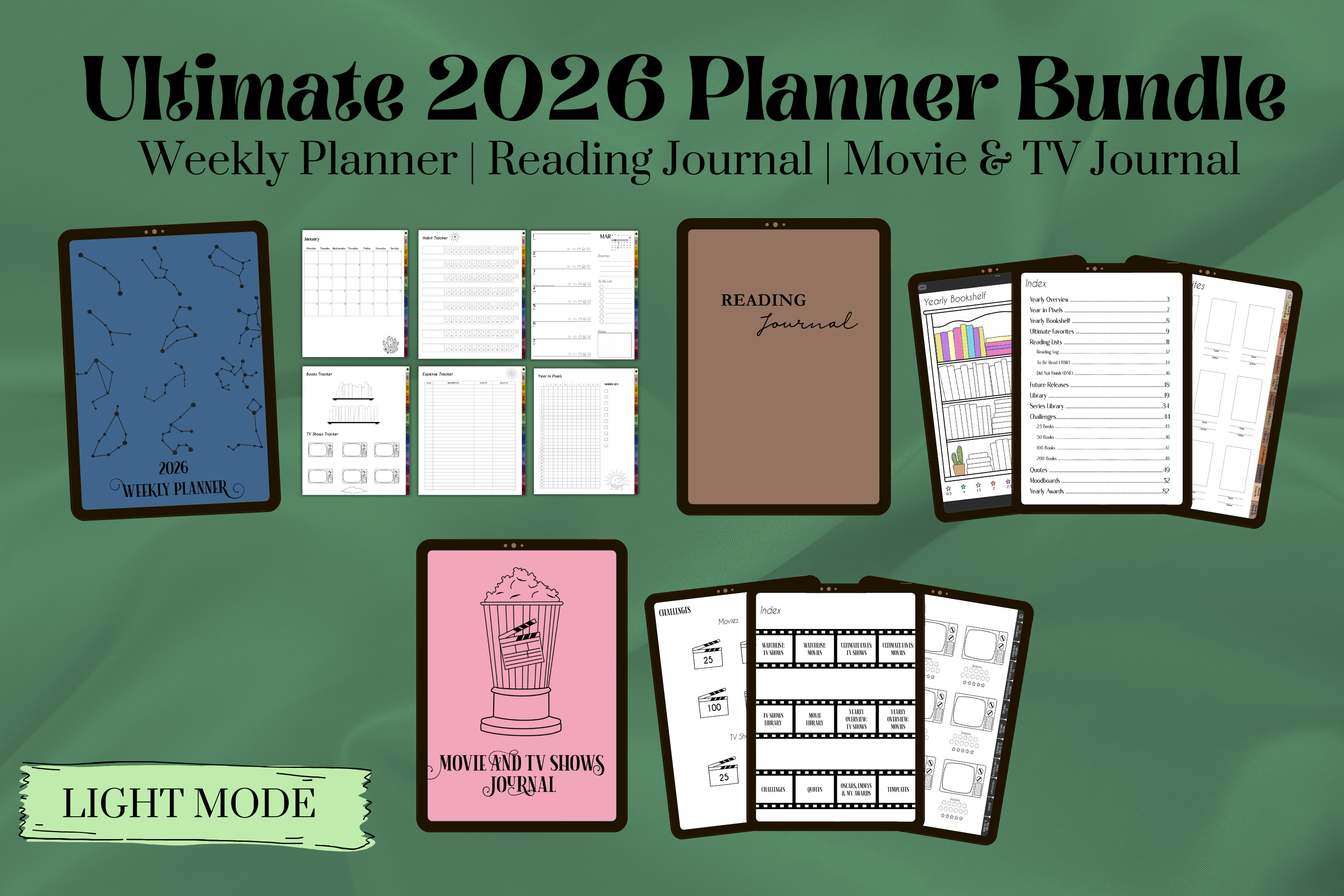 2026 Digital Planner Bundle (Light Mode)