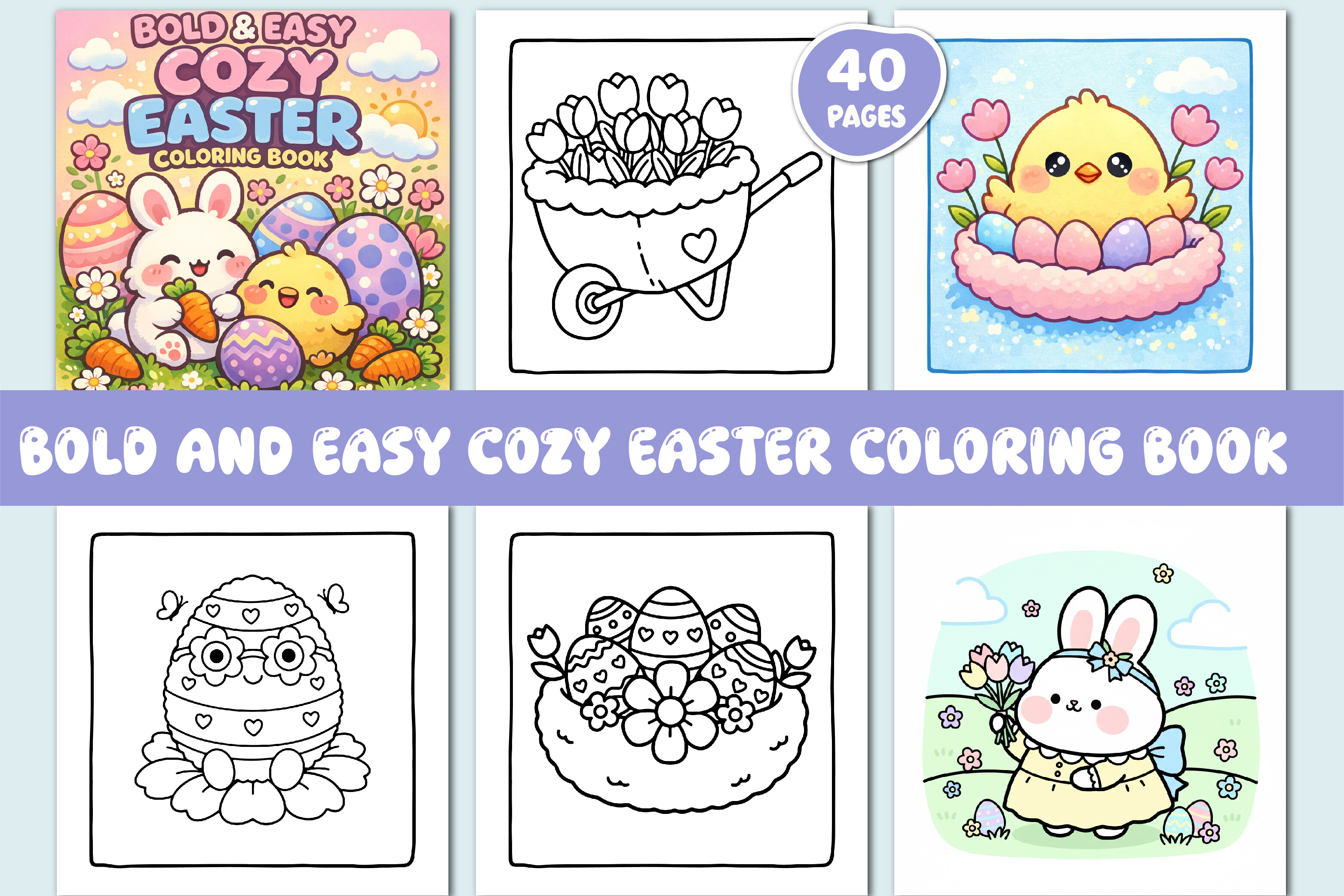 BOLD and EASY COZY EASTER COLORING BOOK